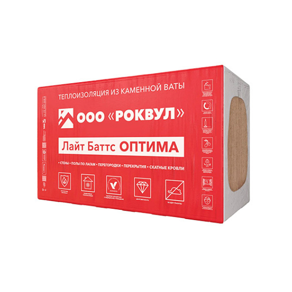 Роквул Лайт баттс оптима (8шт\50мм). Плотность 32 кг\м3 (1)